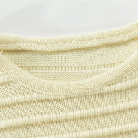 pxiakgy zimski kaputi za žene Muška boja blok topli džemper gornji okrugli vrat pulover džemper casual moda toplo all-match pleteni džemper džemper bež + xl