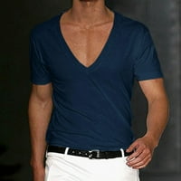 Muškarci Ljetne kratke rukave V izrez Solid Pulover Ležerne prilike za muškarce Majica Men Bluze