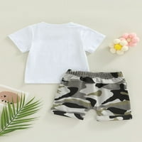 Toddler Baby Boy Shorts Set Mamine male košulje dude majice + maskirne kratke hlače Ljetna odjeća