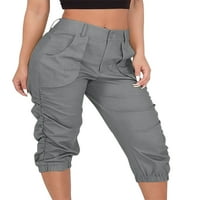 Glookwis Ladies Gumb Dno Boho Loungewear Casual Baggy pantalone patentne hlače sa pantalonom Palazzo