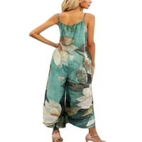 Voguele žene jedna kombinezona za pantalone sa širokim nogama dugih rumica plaža boje boem bohemian