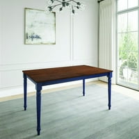 Lafayette srednje smeđe i mornarsko plavo trpezarijski stol