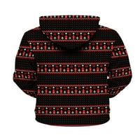 Beiwei Unise Color Block duge rukave dukserice Kangaroo džepni pulover Xmas Radni vrhovi s kapuljačom