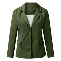 Guvpev ženska casual rever otvoreni prednji dugi rukav kaput za jaknu kauč na dugim rukavima - vojska zelena xxxxl