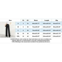 Široke pantalone za noge za žene široke pantalone za noge visoke elastične struk u stražnjoj poslovnoj