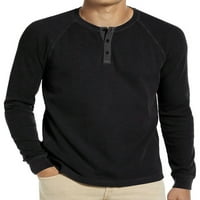 Paille muškarci bluzu gumb spuštaju ljetne vrhove čvrste boje T majice modna plaža pulover crna 2xl