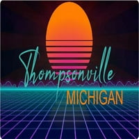 Thompsonville Michigan Vinil Decal Stiker Retro Neon Dizajn