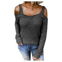Ženska jesen i zimska dugih rukava s dugim rukavima Plus-size Topla pulover Slim tunika Dressy džemper