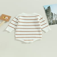 Biayxms Toddler baby pleteni džemper Rompers Striped Print Dugim rukavima s dugim rukavima za novorođenčad