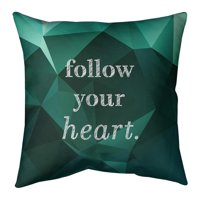 Artverse Quotes Fau Gemstone Slijedite svoj srčani citat jastuk-fau antiede medium