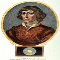 Nicolaus Copernicus n. Poljski astronom. English Aquatint graving, 1802. Poster Print by