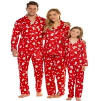 Žene Djeca Djeca s dugim rukavima Porodica Pajamas Set Snowman Ispis Noćna odjeća s džepom Xmas PJS
