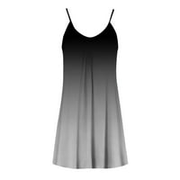 Ženska gradijent Tie-Dye Print haljina bez rukava V izrez A-line Maxi Mini sandress casual haljina