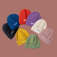 Zimska modna unise slova vez čvrsta boja toplo pletena kapa