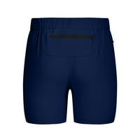 Ležerne kratke hlače za muškarce Regularne fit modne čvrste crtež elastičnih pojasa za pojas zatvarača, kratke hlače Ljeto Tanke Thendy Hotcos Navy XXL