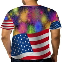 Američka zastava sa vatrometom majica za muškarce Muškarci svuda preko tiskane majice s kratkim rukavima