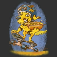 Skateboarding Hot Dog Dawg Boys Drveni ugljen sivi grafički tee - Dizajn ljudi XL