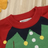 Karolilly Kids džemper, crtani cvjetni print okrugli vrat dugih rukava pletiva za dječake za dječake,