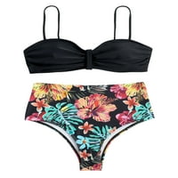 Sanviglor Women plivanje bikini setovi cvjetni kupaći kostimi za print Dvije seksi dame bez rukava push