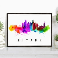Pera Print Rijad Skyline Saudijska Arabija Poster, Rijad Cityscape Painting, Rijad Saudijska Arabija