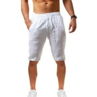 Sayhi modne ležerne kratke hlače od pamučne muške čvrste i posteljine i muške hlače Hustle bande šorc