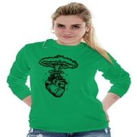Srčane nuklearne eksplozije Simbolično dugih rukava majica za muškarce žene Brisco brendovi 2x