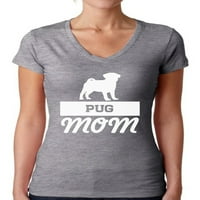 Neugodni stilovi Ženska pug mama V-izrez majica Pug ljubitelj pasa