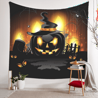 Halloween Dekorativna tapiserija, horor bundeve fenjer The Cat Tapistry, za spavaću sobu, 245