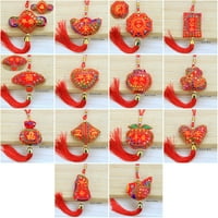 Feng Shui Lucky Red Tassel Sequin kineski viseći torbi za vez blagoslov poklona