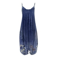 HHEI_K Jumpsuits za žene Dressy Fashion V-izrez kombinezon za žene podesive špagete trake Vintage Romaper kombinezon sa džepom jednodijelne pantalone