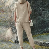 Dadaria Outfits za ženske hlače koje se bave izlaskom okruglog vrata od punog rukava kratkih rukava