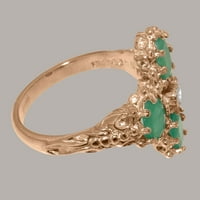 Britanci napravio 18K ružičastog zlatnog kubnog cirkonije i smaragdnog ženskog angažovanog prstena -
