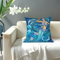 Sirena s dva delfina bacaju jastučnice Kućni dekor ugodni prekrivači jastuka za krevet na kauč na razvlačenje