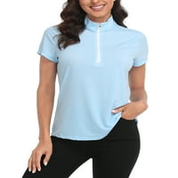 Ženski kratki rukav Golf polo majice upf sportski plavi bijeli s
