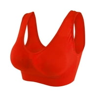 Sportski grudnjaci za žene plus veličine Potpuno pokriće Push-up Bralettes Solid Print Red XXXL