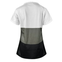 Ženska seksi čipka V vrat tiskani kratki rukav ležerni bluza za bluze, kupite jednu ili dvije veličine