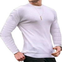 GLONME pulover s dugim rukavima za muškarce atletski pad dukseri okrugli ovratnik čvrsta boja vrhunska