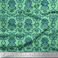 Soimoi Green Modal Satinska tkanina cvjetna damaska ​​Ispis tkanina od dvorišta široka