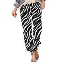 Žene visokog struka Easy Hlače Boho štamparske pantalone Duge plaže sa džepovima Bijeli XL