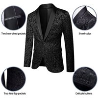 Livezou Muška cvjetna večera Stranica maturalna vjenčana modernog odijela za tuxedo, crni komad, veliki