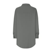 Awdenioske košulje za žene čišćenje Ženska labava leđa čipkasta vitka bluza dugih rukava V-izrez Top