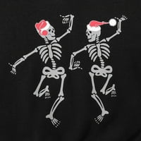 Gubotare Baby Outfits Košulje za božićnu odjeću Crewneck Duksev Pulover Duge rukave Hlače skelet, crna