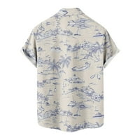 TKLPEHG majice za muškarce kratki rukav bluza casual majica na plaži Štampane labave majice Majice na plaži Ljetni vrhovi Havajska majica Grey XXL