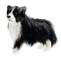 Holzlrgus simulirani plišani collie lažni pas krznene pseće figurine Realistični pas model pasa PAS-pasa Fotografski rekvizicija za kućnu kancelarijsku dekoraciju