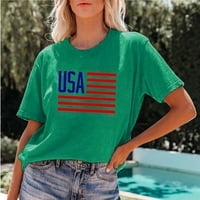 Dan žena za neovisnost Print majica kratkih rukava u Sjedinjenim Državama na vrhu zastave Ženske aktivne