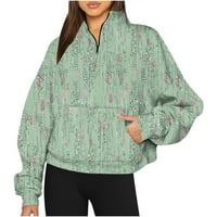 Fatuov ženske modne dukseve i duks Turtleneck dugih rukava pulover s pulover s džepom vanjskim odjećom
