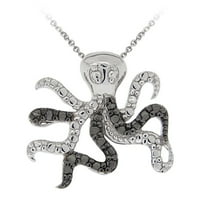 Sterling Silver Black Diamond Acconus Octopus ogrlica