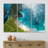 Art DesimanArt Pogled iz zraka za tropsku plažu III Nautical & Coasty Canvas Wall Art Print IN. Širom