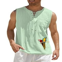 Glonme Muška prednja čipka modne majice Boho Beach bluza Džepna dnevna habanje ljetni vrhovi Basic Tee