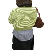 GENUISKIDS Ženska boja Blok džemper Moda Wild Patchwork uzorak Ispis dugih rukava Pletenje pulover jesen
